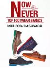 Top Footwear Brands : Flat 60% Paytm Cash