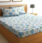 Flipkart SmartBuy Cotton Floral Double Bedsheet  (1 Double Bedsheet and 2 Pillow Covers, Blue)