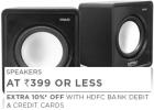 Speakers - At Rs.399 or less