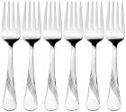 Solimo 6 piece Stainless Steel Fork Set, Waves