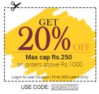 20% off on orders above Rs.1000