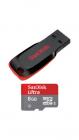 Sandisk Cruzer Blade 16GB Pen Drive + SanDisk Mobile Ultra 8 GB
