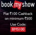 Flat Rs. 100 cashback on  booking Movies of Rs. 500 & more