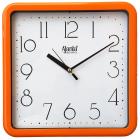 Ajanta Quartz Square Plastic Wall Clock (23.9 cm x 3.2 cm x 23.9 cm, Orange)