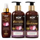 WOW Skin Science Onion Oil Ultimate Hair Care Kit (Shampoo + Hair Conditioner + Hair Oil), 800 ml