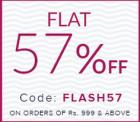 Flat 57% off + 15% cashback on Clothing
