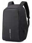 Fur Jaden Black Anti Theft Waterproof Casual Backpack with USB Charging Point