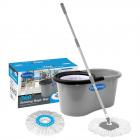Primeway Magic Spin Mop and Bucket for 360 Degree Rotating Cleaning with 2 Microfiber Mop Heads