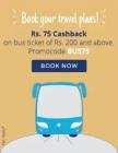 Rs, 75 Cashback on Bus Tickets Booking of Rs.  200 & above
