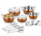 Classic Essentials Stainless Steel Handi Set, 10-Pieces, Copper