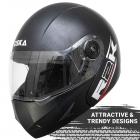Steelbird R2K ABS Oska Reflective Flip-Up Helmet, ISI Certified Helmet (Large 600 Mm, Dashing Black with Clear Visor)