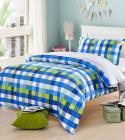 Ahmedabad Cotton Comfort 160 TC Cotton Single Bedsheet with 1 Pillow Cover - Blue, White and Yellow