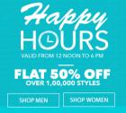 Happy Hours--Flat 50% off