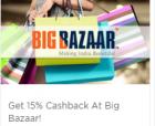 Get 15% cashback at Big Bazaar via MobiKwik (Max Rs. 200)