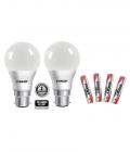 Eveready 9W (pack of 2) LED Bulb with Free 4 Pc Eveready Ultima Alkaline AAA Battery