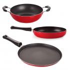 Nirlon Non-Stick Gas Compatible Lightweight Cookware Set 2.6mm