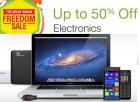 Upto 50% off on Electronics + Extra 10% off with HDFC bank debit/credit cards or yes bank debit cards