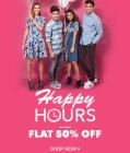 Happy Hours---Flat 50% off 12 pm to 6 pm today