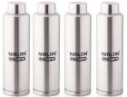 Nirlon Stainless Steel Water Bottle Set, 1 Litre, 4-Pieces, Silver