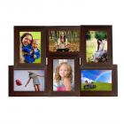 WENS 6-Picture MDF Photo Frame (20 inch x 13 inch, Brown)