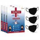 Tri-Activ 6 Layer Protective Face Masks, PM2.5 / N95 Tested as per NIOSH standard, Anti-Virus Coating, 99.5% Filtration Efficiency, Black mask Pack of 3