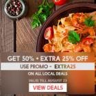 Get 50% + extra 25% Off On All Local Deals