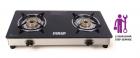 Eveready TGC2B Glass Top 2 Burner Gas Stove - Black