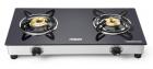 Eveready GS TGC2B Stainless Steel 2 Burner Glass-Top Gas Stove, Black