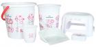 Princeware 6 Piece Plastic Printed Bathware Set, Pink