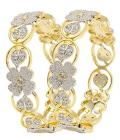 YouBella American Diamond Floral Shape Gold Plated Bangles for Women (2.60)