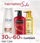 30% - 60% cashback on Hair Care