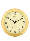 Solar Round Plastic Wall Clock (26 cm x 26 cm x 3 cm, Gold)