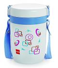 Cello Elite Leakproof Food Grade Microwave-Safe Plastic Lunch Box 3 Container With Strap Carry Case - Random