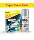 Gillette Mach3 Super Saver pack 8 cartridges with Free Gel 70g