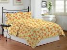 Bombay Dyeing Cynthia Polycotton Double Bedsheet with 2 Pillow Covers - Orange