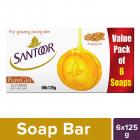 Santoor Glycerine PureGlo Soap, 125g (Pack of 6)