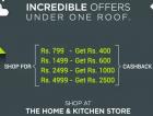 Flat 50% cashback on Home & Kitchen Products