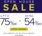 Open House Sale Upto 75%off + Extra 54% off on Rs. 799 & above