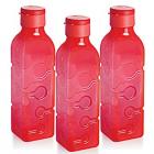 Cello Tango Polypropylene Bottle Set, 1 Litre, Set of 3, Red