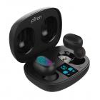 pTron Bassbuds Pro in-Ear True Wireless Bluetooth 5.0 Headphones with Deep Bass, Touch Control Earbuds with IPX4 Water & Sweat Resistance, Digital Display Case, Earphones with Built-in Mic - (Black)