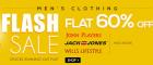 Flat 60% off on John players,Jack & jones & many more