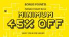 Minimum 45% OFF + Extra 20% OFF On Clothing,Footwear & Accessories