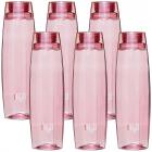 Cello Octa Premium Edition Safe Plastic Water Bottle, 1 Litre, Set of 6, Pink