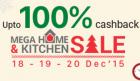 Upto 100% cashback sale on Home & Kitchen