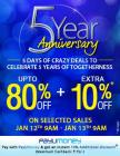 Upto 80% off + extra 10% off