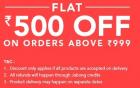 500 Off on orders above Rs.999