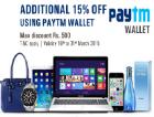 15% cashback using PayTm wallet.