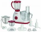 Maharaja Whiteline Smart Chef Happiness 600-Watt Food Processor (White and Red)