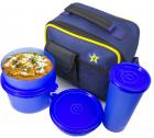 Flipkart SmartBuy Square Blue 4 Containers Lunch Box  (950 ml)