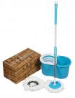 GTC Best Homes 360° Spin Floor Cleaning Easy Magic Plastic Bucket Mop with 2 Microfiber Heads